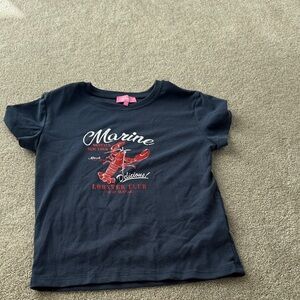 Edikted Navy Blue Lobster Graphic Tee